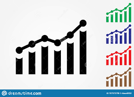 Colorful Investment Growth Chart Icons On White Background