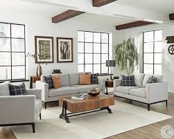 Find living room gray couch. Apperson Light Gray Sofa From Coaster Coleman Furniture