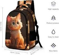 WCEECE Kids Schulranzen Ultraleichte Schultasche Mädchen Junge Kinder  Schulrucksack Süße Katze Grundschule Schultaschen 1-4. Klasse Rucksack : ...
