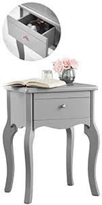 Grey bedside table rose gold handle. Sorrento Grey Bedside Table With Drawer Rose Gold Knob Vintage Design For Bedroom Home Decor Amazon Co Uk Home Kitchen