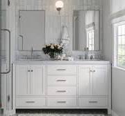 Ariel Cambridge 67 Inch Double Rectangle Sink Vanity With Italian Carrara  White Marble Countertop With 1 5 Edge In White
