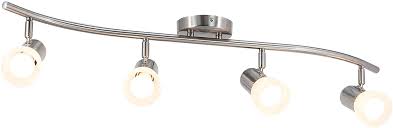 Xinbei Lighting Track Lighting 4 Light S Shaped Track Light Bar With Glass Modern Kitchen Ceiling Light Bar Brushed Nickel Xb Tr1238 4 Bn Amazon Com