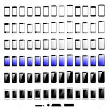 comparison chart set of different smartphones stock vector