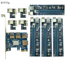 New Mining Card Pcie 1 To 4 Pci Express 16x Slots Riser Card Pci E 1x To 16x External Pci E Slot Adapter Port Multiplier For Btc Graphic Card Cool Things To Buy