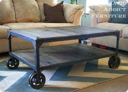 There were just a couple things i didn't like about it. Industrial Wood And Metal Coffee Table With Casters Knockoffdecor Com