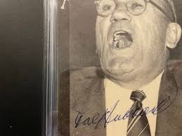 Cal Hubbard Signed 1973 TCMA All Time Greats Football & Baseball HOF PSA  Auth