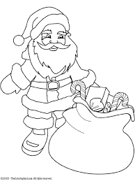 Mos craciun pune cadouri sub brad. Navidad Con La Bolsa Llena De Juguetes Dibujos Para Colorear Y Imprimir Gratis Para Ninos