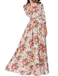 Simple Flavor Women S Vintage Maxi Dress 3 4 Sleeve Floral Long Dress Floor Length At Amazon Women S Clothing Maxi Dress Floral Dresses Long Vintage Maxi Dress