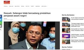 Siang tadi, ada satu kementerian mengadakan taklimat untuk perumahan penjawat awam 1malaysia, semua penjawat awam di kementerian tersebut dipaksa untuk menghadirinya. Astro Awani Rasuah Selangor Tidak Bercadang Pindahkan Penjawat Awam Negeri Bernama Suara