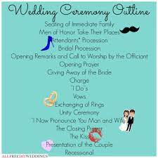 Wedding Ceremony Outline Wedding Ceremony Outline Ceremony Outline Christian Wedding Ceremony