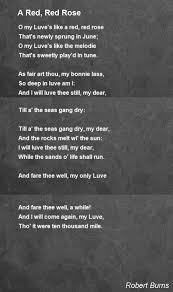 A Red Red Rose Poem By Robert Burns