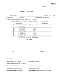 Model Cerere Concediu De Odihna An Scolar 2016 2017