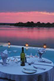 Beautiful Private Dinner For Two At Sunset Honeymoon Inspiration Al Fresco Dining Victoria Falls Zambia Victoria Falls National Parks