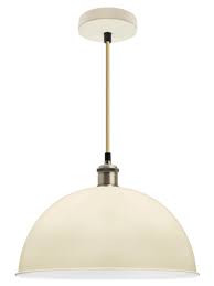 Enjoy free shipping on most stuff, even big stuff. Large Vintage Retro Ceiling Pendant Hanging Dome Light Shade Metal Cream Finish Antique Brass Industrial Lamp Holder M0093 Amazon Co Uk Lighting