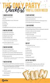 Birthday Things To Do At Home The Only Party Checklist You Ll Ever Need Birthday Party Planning Checklist Party Checklist Party Planning Checklist