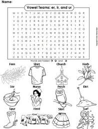 This Word Search On The Er Ir And Ur Vowel Team Also Doubles As A Coloring Sheet The Solution To The Puzzle Is Vowel Team Digraph Words Phonics Worksheets