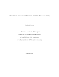 Pdf Dissertation The Relationship Between Emotional Intelligence And Sanford Meisner Actor Training