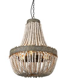A ceiling light can make a stunning centerpiece in a living room design. Wood Bead Chandelier Pendant Three Lights Gray White Finishing Retro Vintage Antique Rustic Kitchen Ceiling Lamp Light Fixtures