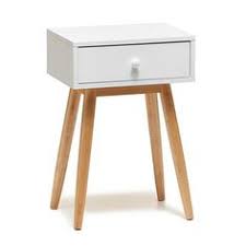 A modern end table will have a minimal design with geometric shapes in neutral color tones. Kmart Style