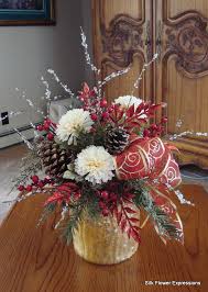 Red And Gold Holiday Arrangement Silk Flowers Christmas Flower Arrangements Christmas Floral Arrangements Christmas Flower Decorations