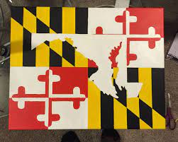 Maryland Flag With State Outline Maryland Flag Flag State Flags