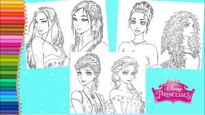 Download or print for free. Coloring Disney Princess Anime Mulan Elsa Anna Tiana Merida Pocahontas Anime Coloring Pages Youtube