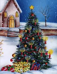 Christmas Tree With Lit Candles Christmas Card By Designer Greetings