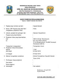Surat perintah dinas luar kota. 18 Contoh Surat Dinas Resmi Sekolah Perusahaan Dan Lainnya