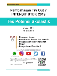 Prediksi soal utbk tps sbmptn 2020 + kunci jawaban. Soal Tps Try Out Sbmptn 2020