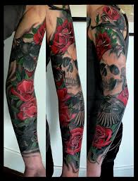 Black And Grey Flower Tattoos With Color Black Grey And Color Neck Tattoo For Guys Sleeve Tattoos Body Art Tattoos