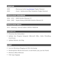 Template Cv Word Bahasa Indonesia Matah