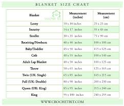 knit and crochet size charts