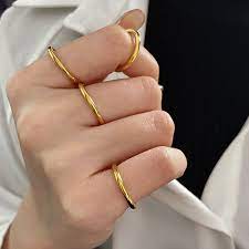 18k Gold Plated Stainless Steel Minimalist Stackable Rings For Women Skinny Basic Round Circle Ring Buy Rings Jewelry Women Stackable Rings Skinny Basic Round Circle Rings Stainless Steel 18k Gold Plated Stainless Steel