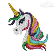 Unicorn machine embroidery appliques and digitized design patterns. Rainbow Unicorn Embroidery Design