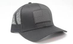 Rubber Patch American Flag Black Logo Black/Black Mesh