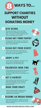 My advice would be to introduce one item at a time and then see how far you can take it. 8 Ways To Support Charities Without Donating Money Charity Support Donate Money Charity Work