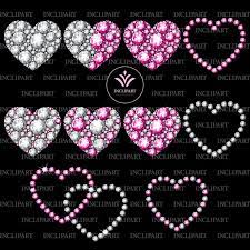 Diamond Heart Png Files Clipart Pink And White Diamond Etsy Heart Clip Art Valentines Day Clipart Clip Art