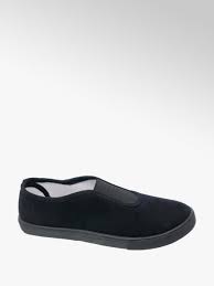 Kids Elastic Gusset Plimsolls In Black Sizes 7 13 Deichmann