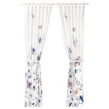 Sanglarka 2 Gardinen Raffhalter Schmetterling Weiss Blau 120x300 Cm Ikea Deutschland Curtains Curtains Without Sewing Nursery Curtains