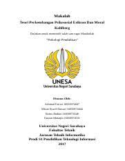 Konvensional berasal dari bahasa latin konvinire yang berarti menyesuaikan. Materi 2 Teori Perkembangan Erikson Dan Moral Kohlberg Docx Makalah Teori Perkembangan Psikososial Erikson Dan Moral Kohlberg Diajukan Untuk Course Hero