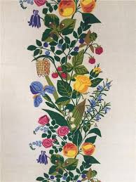 Jobs Lopare Duk Etc Handtryckt Linne Med Blommor Gocken Jobs Oanvant Blommor Design Monster