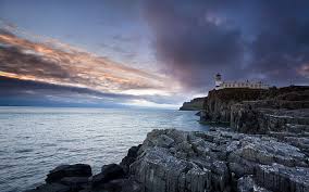 Located on the most westerly point of skye, neist point is a finger of land stretching out into the sea with a powerful 480,000 candle powered lighthouse on the tip. Hd Wallpaper Sea Sunset Lighthouse Isle Of Skye Neist Point Lighthouse Wallpaper Flare