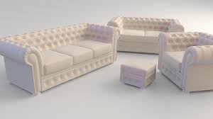 Xl elegant chesterfield corner sofa with ottoman/coffee table in light grey velvet. Sofa Chesterfield Chair Chester 1 3d Modell Turbosquid 1524971