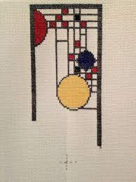 The pattern makes a 8x10 sampler on 14 count aida. Counted Cross Stitch Frank Lloyd Wright Avery Coonley Playhouse Window Cross Stitch Geometric Cross Stitch Art Cross Stitch