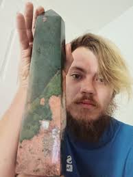 Almost five pound ocean jasper obilislk Fossils & Minerals