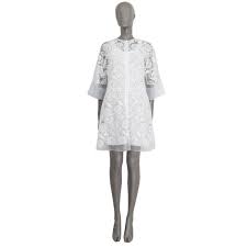 Blumarine Embroidered Organza Shirt Dress