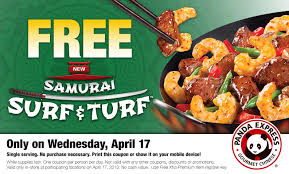 free samurai surf & turf from panda
