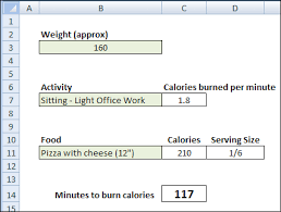 Excel Calorie Burning Calculator Contextures Blog