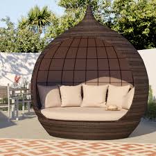 This set comes with a large pillow back and dining seat bottom. Mistana Hatley 85 6 Wide Outdoor Wicker Patio Daybed With Cushions Reviews Wayfair
