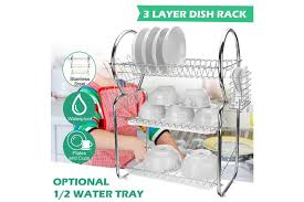 Maybe you would like to learn more about one of these? 3 Tier Stainless Steel Dish Rack Over The Sink Dish Drying Rack Holder 4cm 2 Plate Matt Blatt